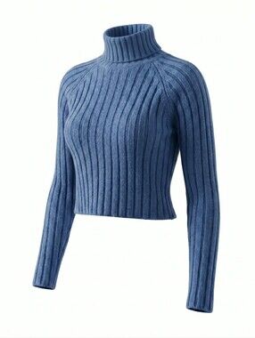 American Eagle "Snowsoft" Mock Neck Cropped Sweater
